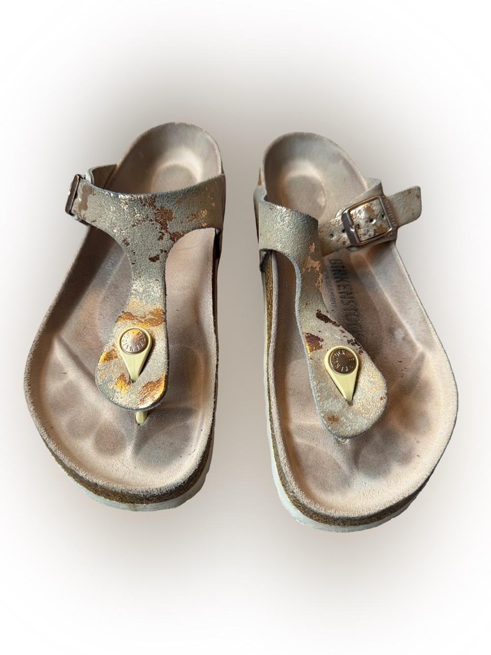 Birkenstock Metallic Rose Gold Sandals